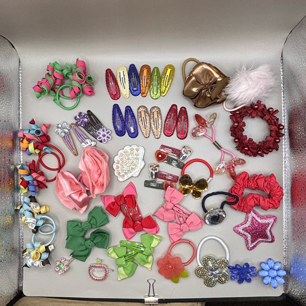 Vintage 51 Pc Gymboree Hair Accessory Lot Barrettes Clips Elastics Bows
